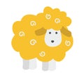 Cute little lamb in a flat cartoon style. Vector illustration