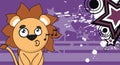 Cute little lion kawaii cartoon background