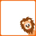 Cute little lion on white background