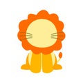 Cute Little Lion Wild Animal in Animated Cartoon PNG Illustration Royalty Free Stock Photo