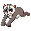 Cute little loris cartoon jumping