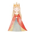 Cute little Medieval Princess, hand drawn illustration