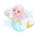 Cute little mermaid girl cartoon character Royalty Free Stock Photo