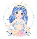 cute little mermaid vector illustration