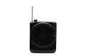 Cute little modern radio with antenna on a white background