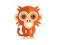 Cute little monkey vector on the White Blackground