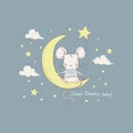 Cute little mouse on the moon