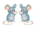 Cute little mouses isolated icons