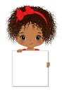Cute Little Native American Girl Holding Banner Royalty Free Stock Photo
