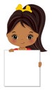Cute Little Native American Girl Holding Frame Royalty Free Stock Photo