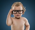 Cute little nerd boy Royalty Free Stock Photo