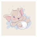 Cute little elephant as baby girl. Royalty Free Stock Photo