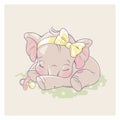 Cute little elephant as baby girl. Royalty Free Stock Photo