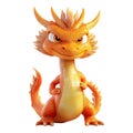 Cute Little Oriental Dragon Isolated on a Transparent Background Royalty Free Stock Photo