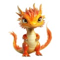 Cute Little Oriental Dragon Isolated on a Transparent Background Royalty Free Stock Photo