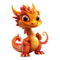 Cute Little Oriental Dragon Isolated on a Transparent Background Royalty Free Stock Photo