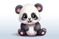 cute little panda bear illustration AI generated