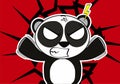 Angry panda bear kawaii cartoon expression background