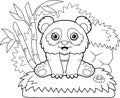 Cute little panda, coloring book, funny illustration Royalty Free Stock Photo