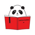 Cute Little Panda Reading Book Royalty Free Stock Photo