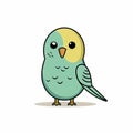 Minimalist Cartoon Budgie Illustration On White Background Royalty Free Stock Photo