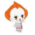 Cute little Pennywise clown halloween costume character sticker.