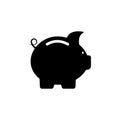 Cute little piggy bank silhouette