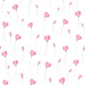 Cute little pink flowers seamless pattern background. Royalty Free Stock Photo