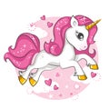 Little pink unicorn. Design for children.