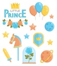 Cute little prince icons Royalty Free Stock Photo