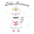 Cute little princess - baby illustration. Idea for print t-shirt.