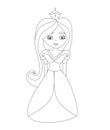 Cute little princess coloring book - doodle