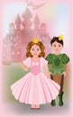 Cute little princess with prince Royalty Free Stock Photo