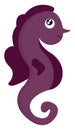 Clipart of a cute little purple-colored sea horse vector or color illustration