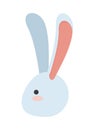 Cute little rabbit easter animal head