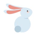 Cute little rabbit easter animal seated character icon