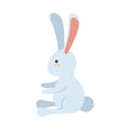 Cute little rabbit easter animal seated