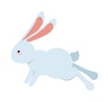 Cute little rabbit jumping easter animal icon