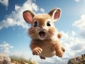 Cute little rabbit running Royalty Free Stock Photo