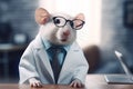 cute little rat works in laboratory AI generated Royalty Free Stock Photo