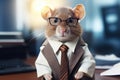 cute little rat works in laboratory AI generated Royalty Free Stock Photo