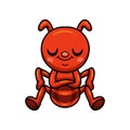 Cute little red ant cartoon sleeping Royalty Free Stock Photo