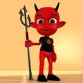 Cute little red devil Royalty Free Stock Photo