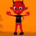 Cute little red devil Royalty Free Stock Photo