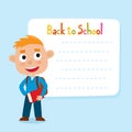 Cute little red-haired boy with a blank poster for your text ent Royalty Free Stock Photo