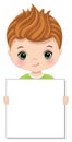 Cute Little Redheaded Boy Holding Blank Frame