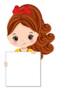 Cute Little Redheaded Girl Holding Blank Frame to Customise your Text