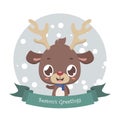 Cute little reindeer with banner