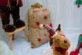 Cute little reindeer santa with hat