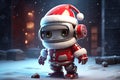 cute little robot santa claus AI generated